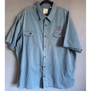 Redhead Brand Co Fishing Is My Lifeline Shirt Men Size 3XL Blue Short Sleeve